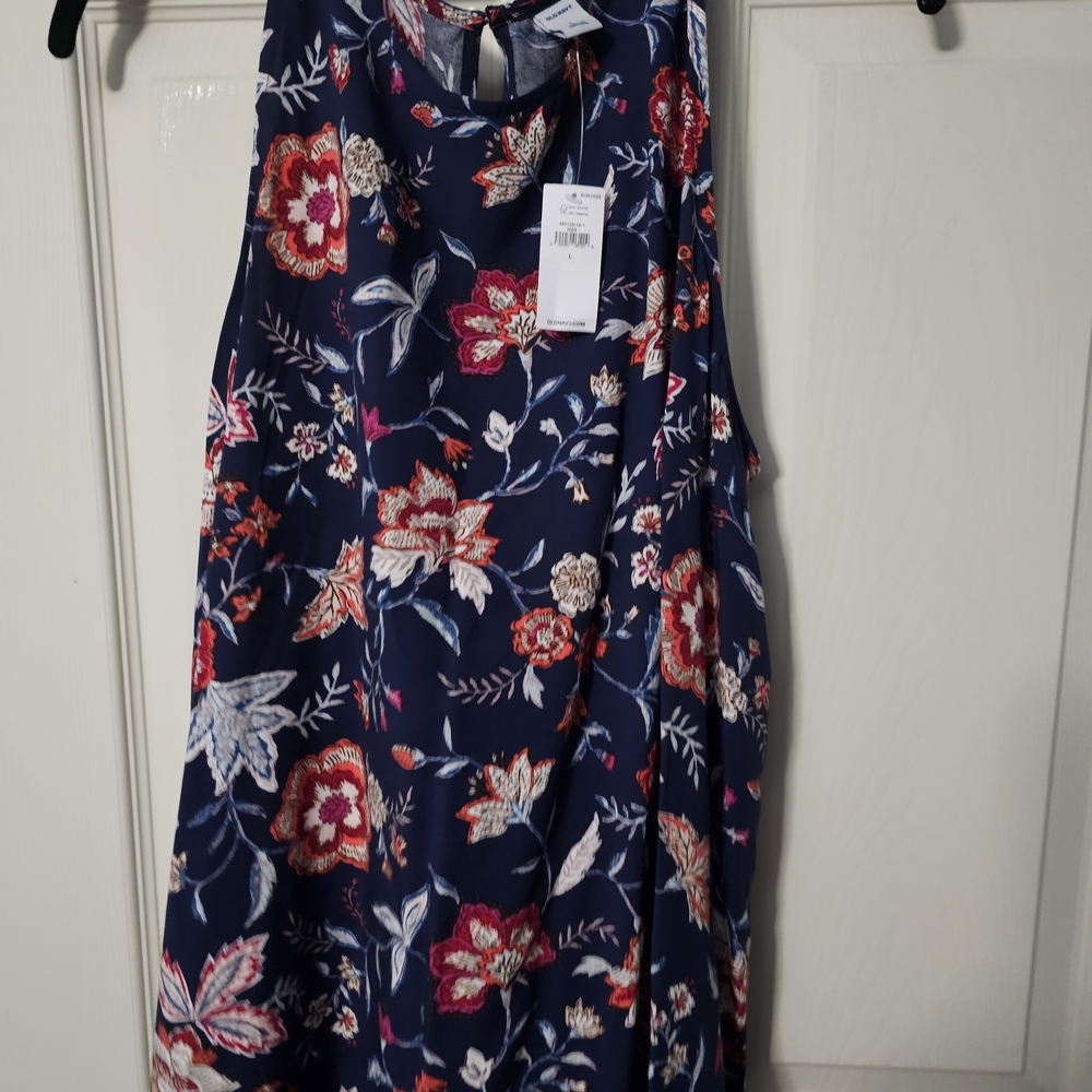 Old Navy Floral Tank Top - Navy and Red